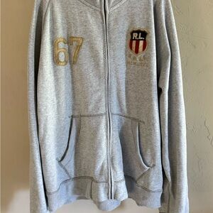Polo Jeans Company Ralph Lauren Full Zip Sweatshirt XL Gray 67 Flag